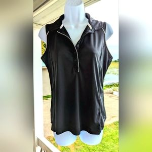 Black Slavenger Medium Puma Sleeveless Golf Polo